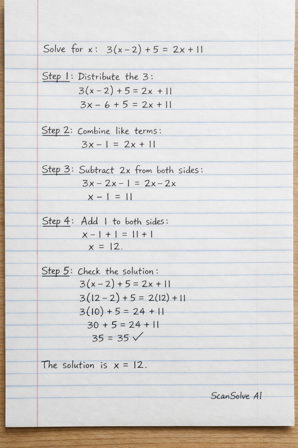 Handwritten step-by-step solution preview