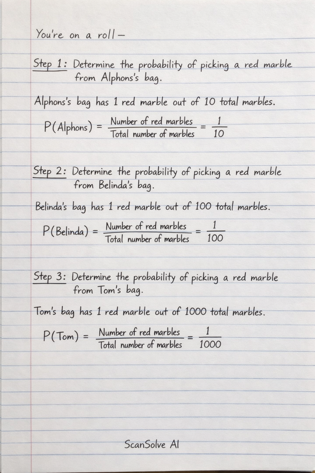 Handwritten step-by-step solution preview
