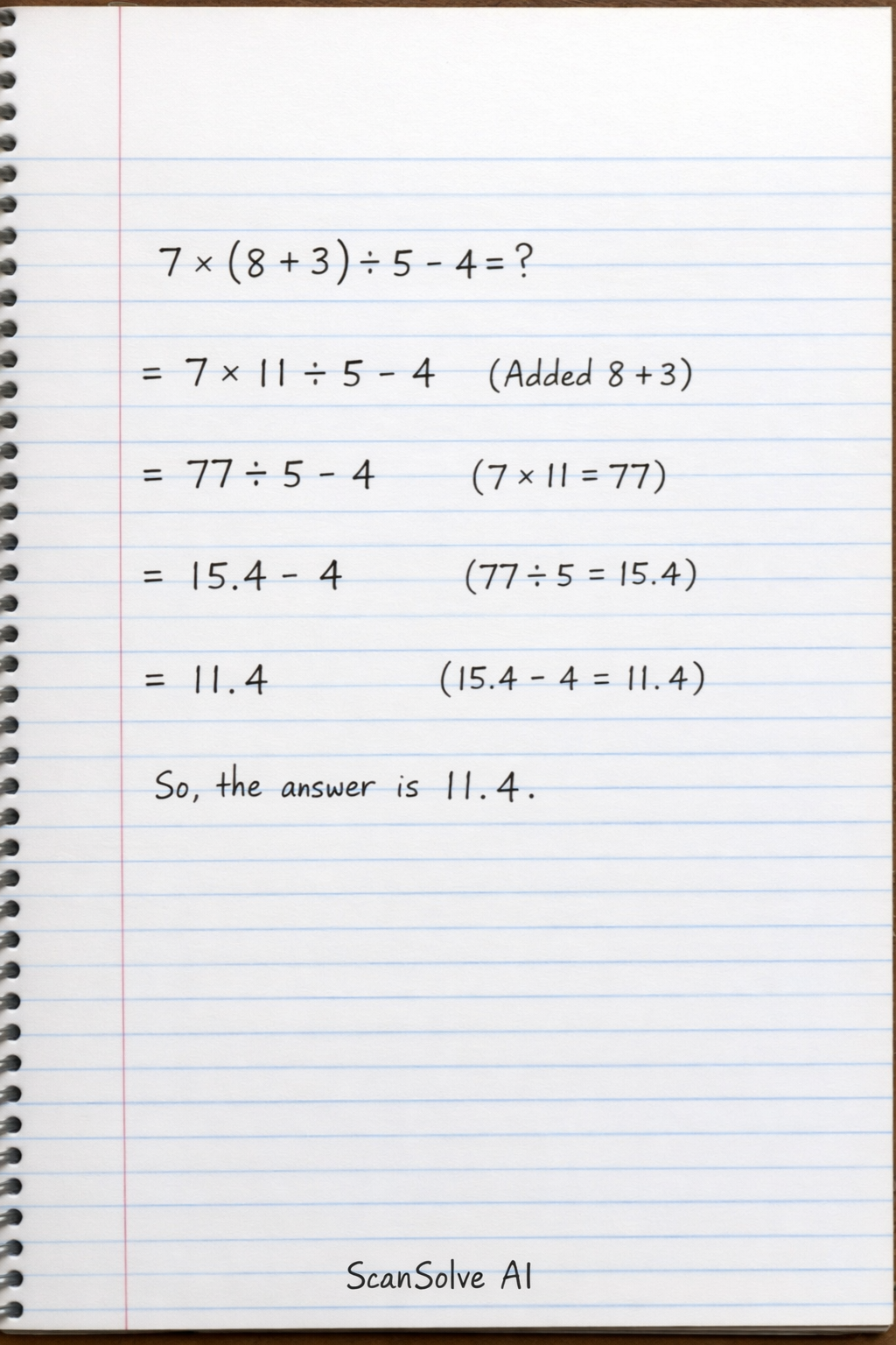 Handwritten step-by-step solution preview