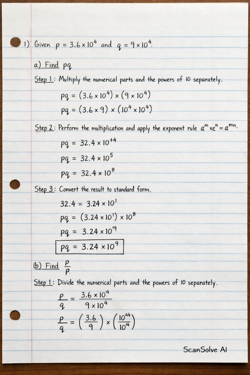 Handwritten step-by-step solution preview