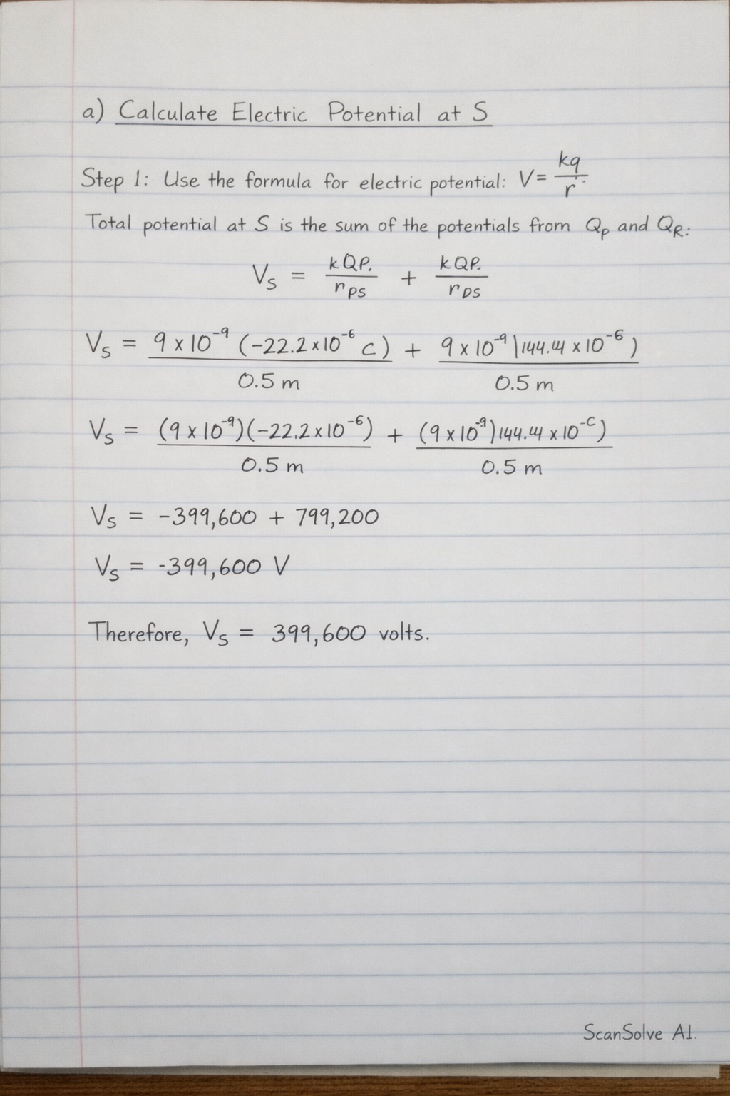 Handwritten step-by-step solution preview