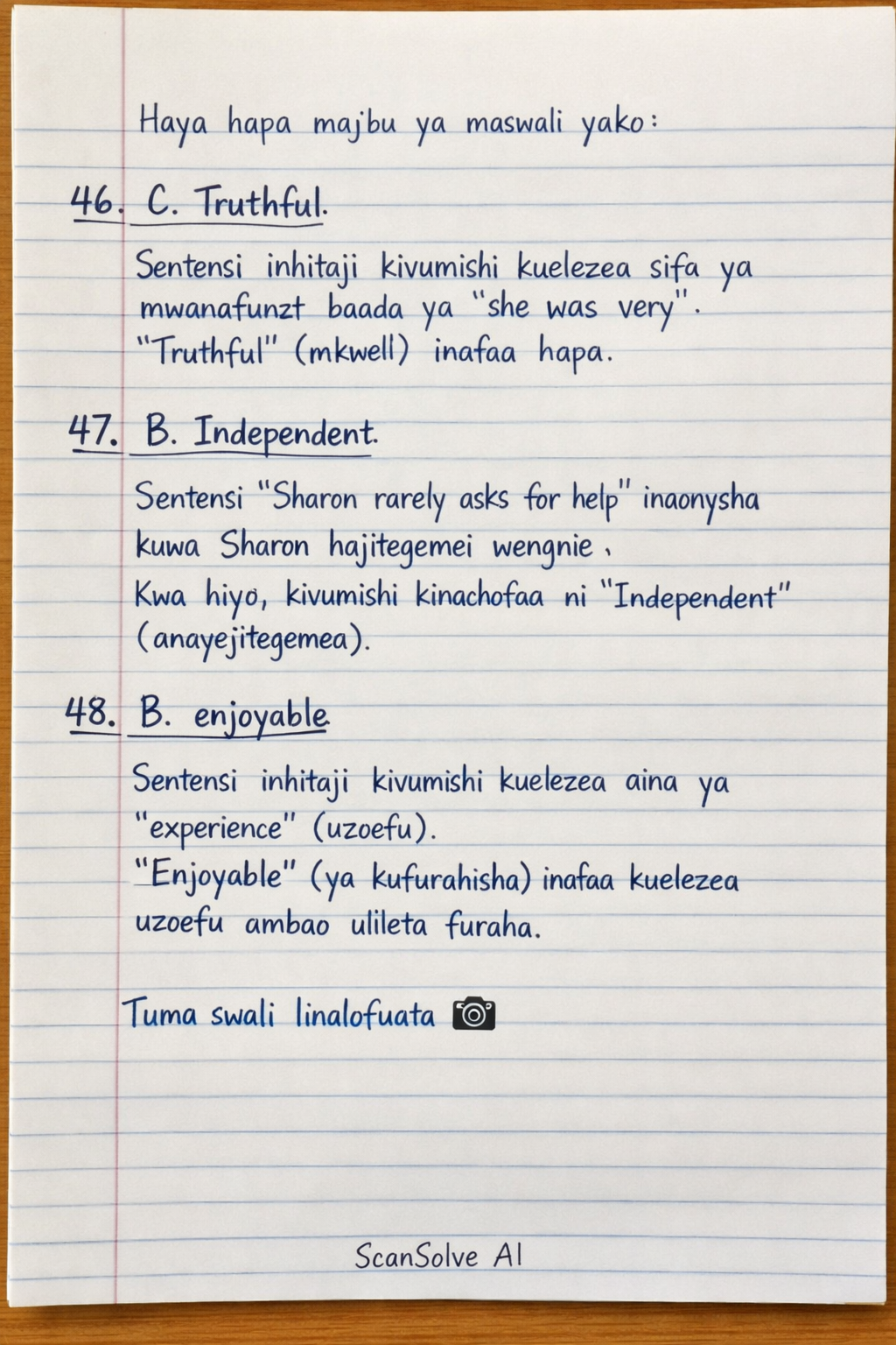 Handwritten step-by-step solution preview