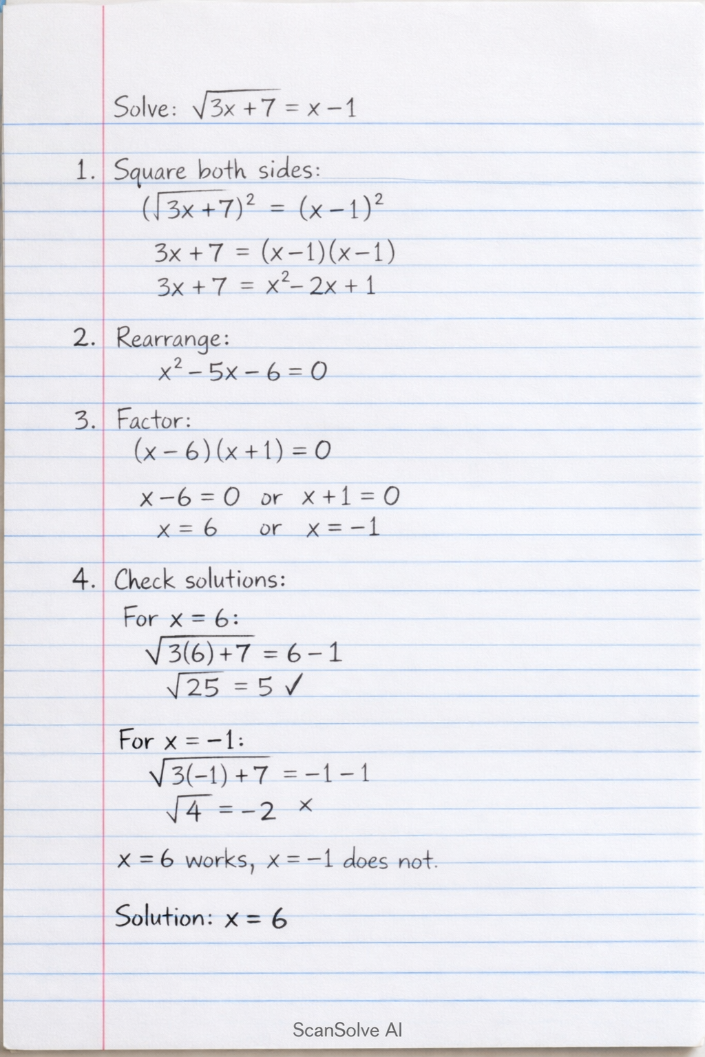 Handwritten step-by-step solution preview