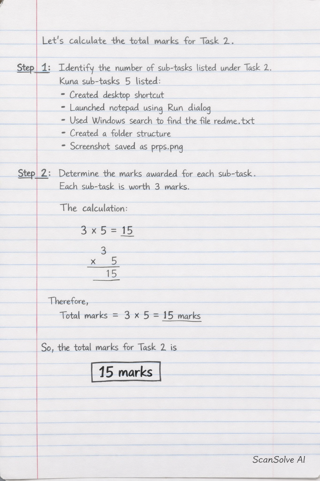 Handwritten step-by-step solution preview