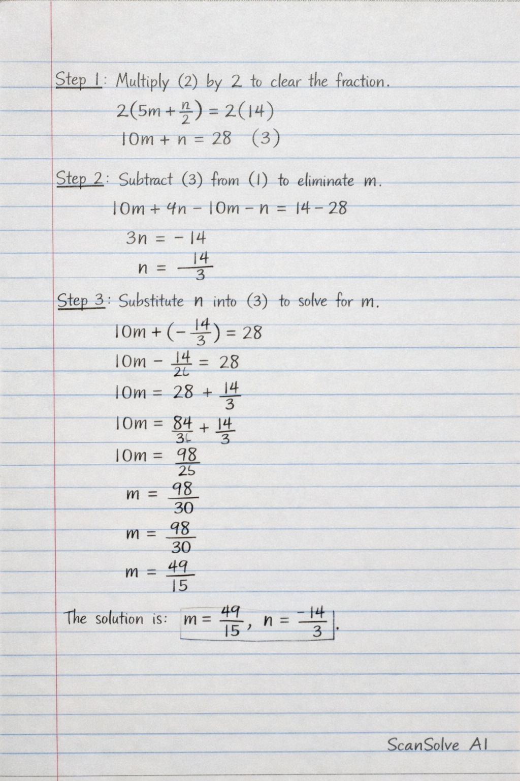 Handwritten step-by-step solution preview