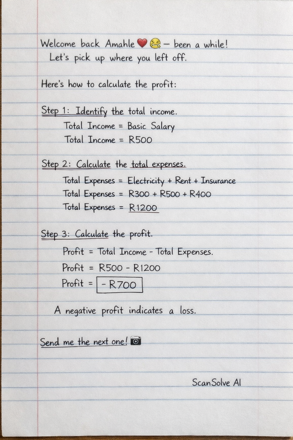 Handwritten step-by-step solution preview