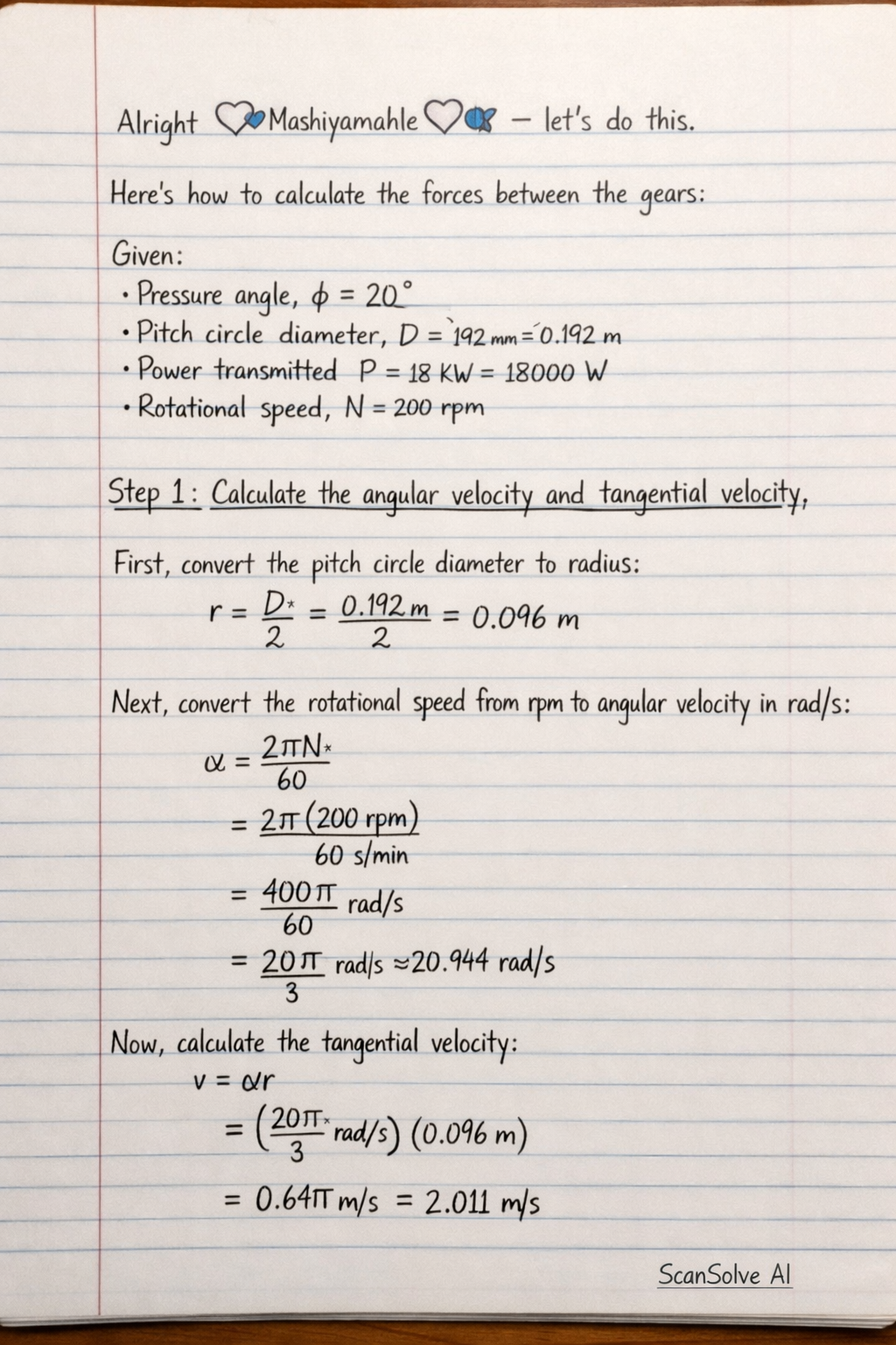 Handwritten step-by-step solution preview