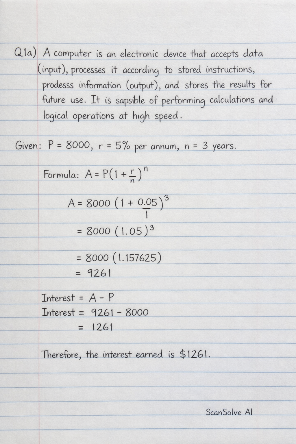 Handwritten step-by-step solution preview