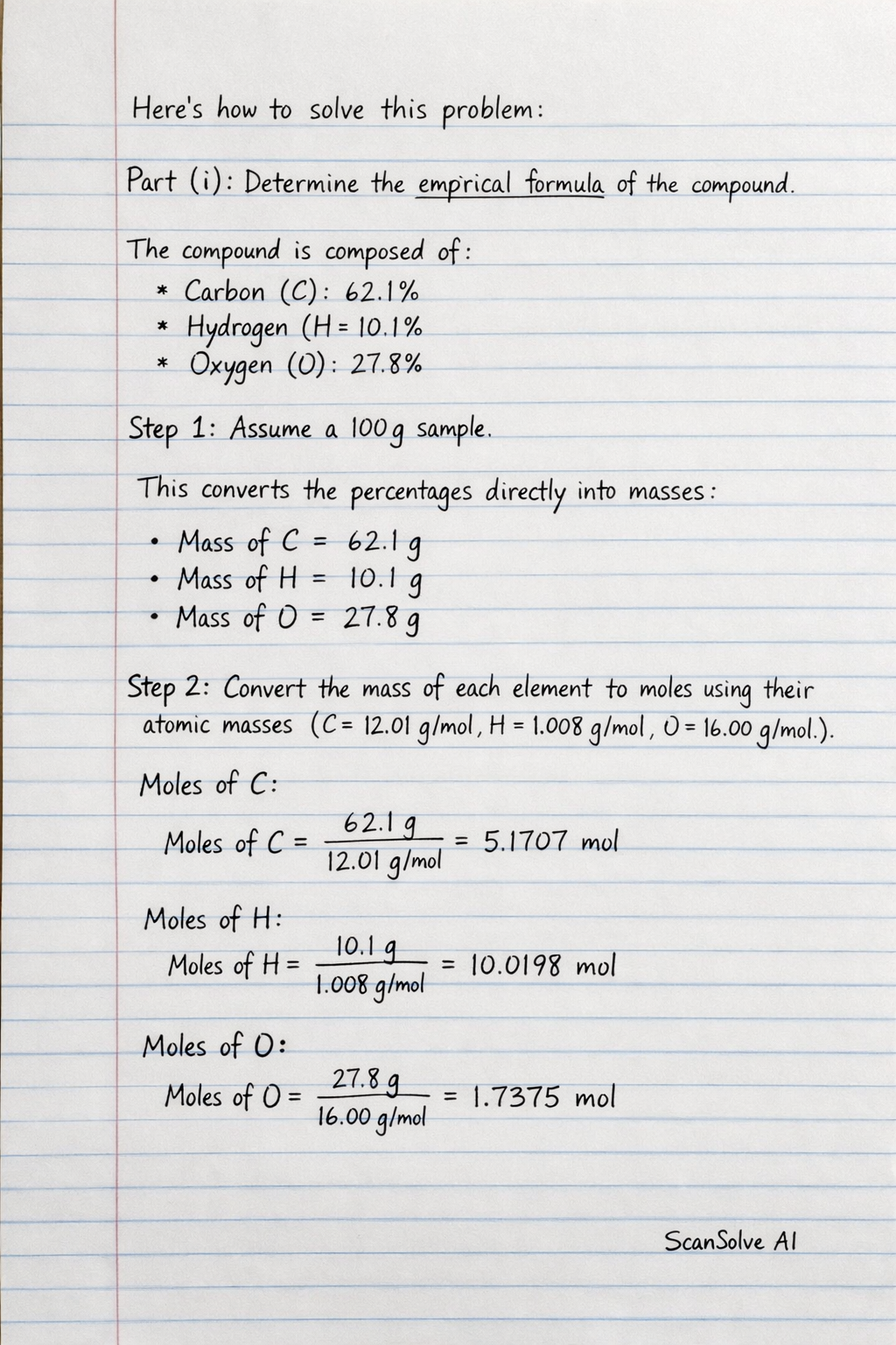 Handwritten step-by-step solution preview