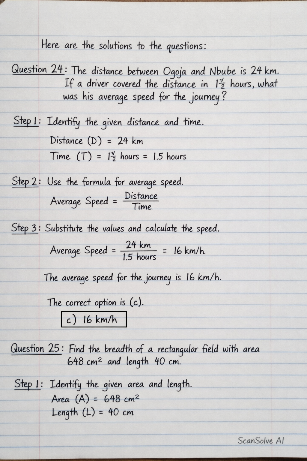 Handwritten step-by-step solution preview
