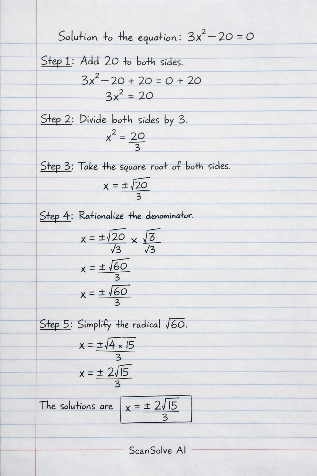 Handwritten step-by-step solution preview