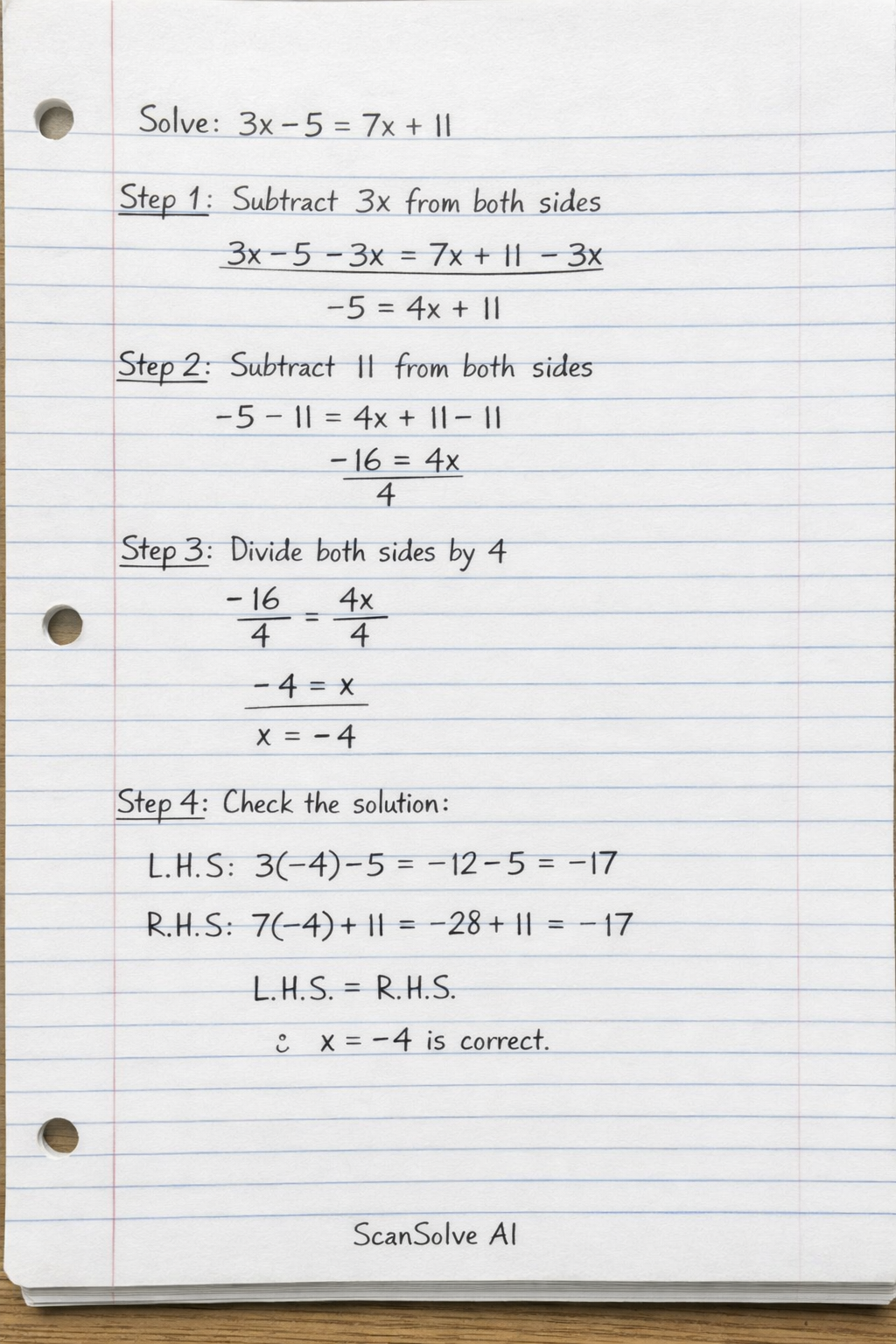 Handwritten step-by-step solution preview