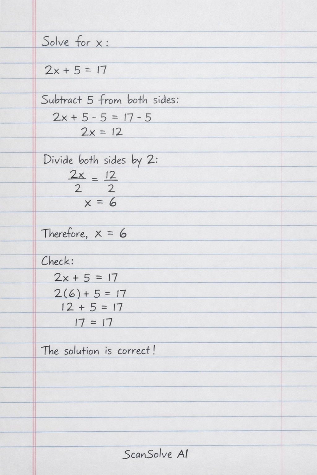 Handwritten step-by-step solution preview