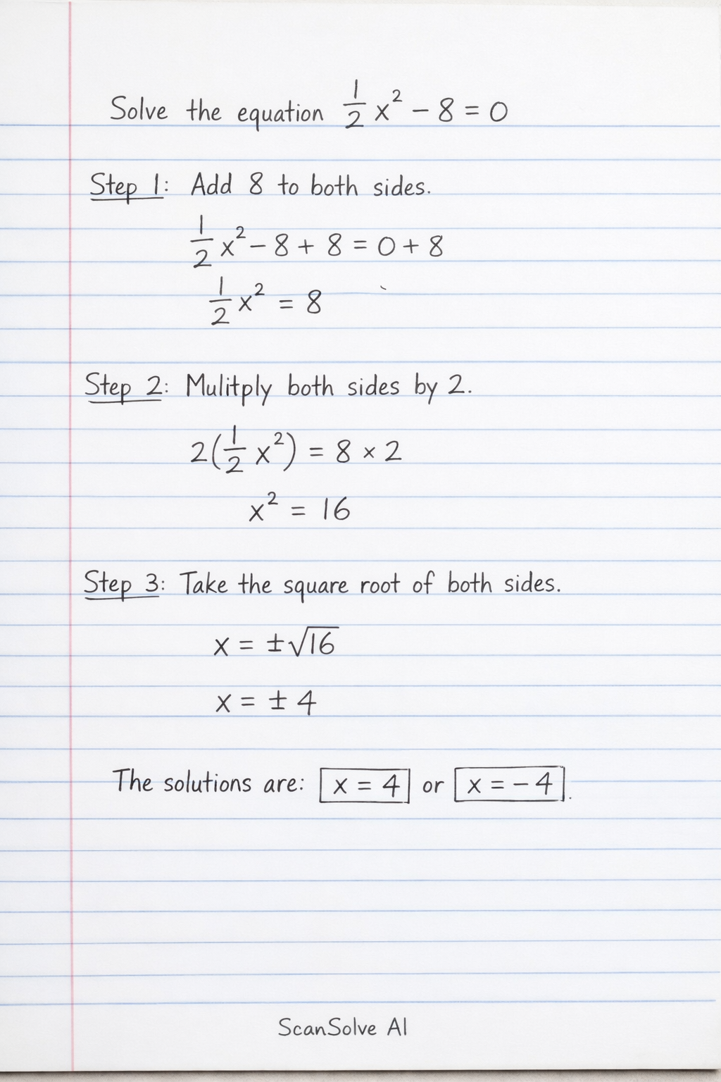 Handwritten step-by-step solution preview