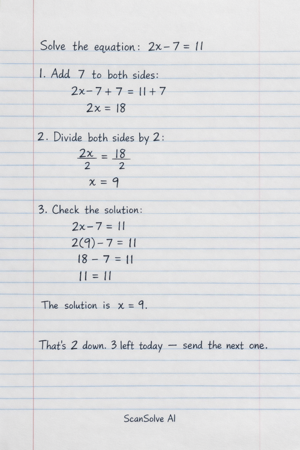 Handwritten step-by-step solution preview