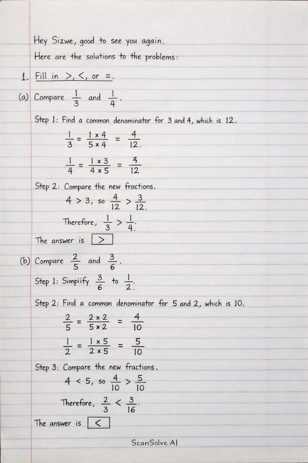 Handwritten step-by-step solution preview