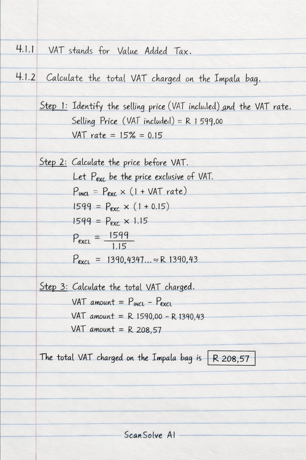 Handwritten step-by-step solution preview