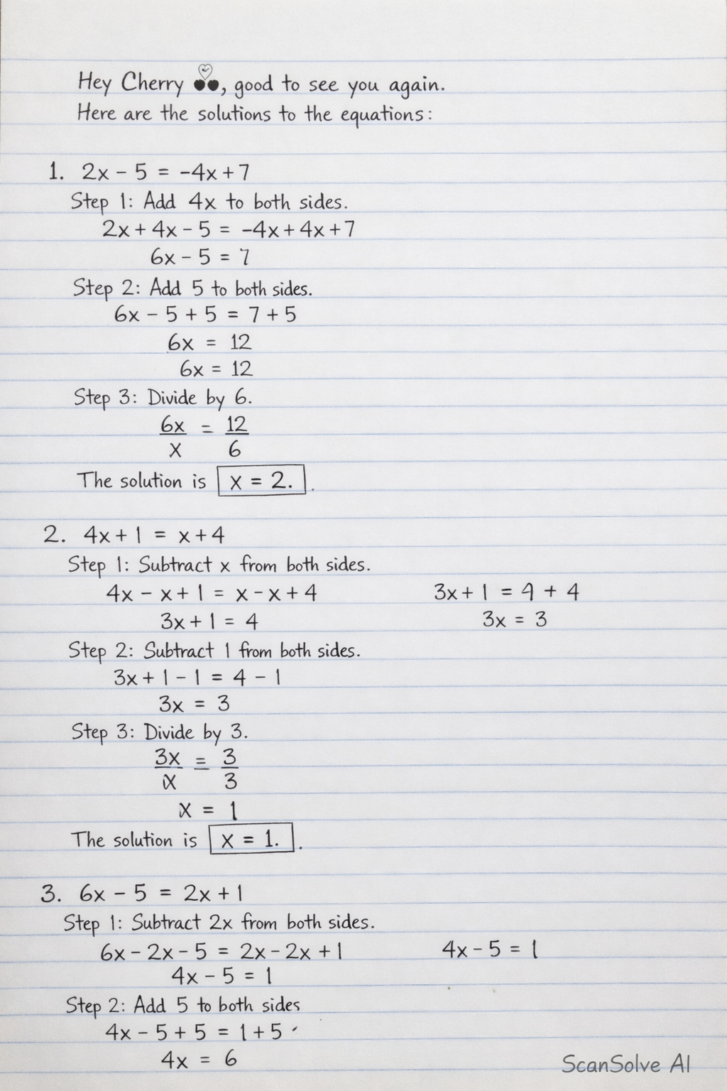 Handwritten step-by-step solution preview