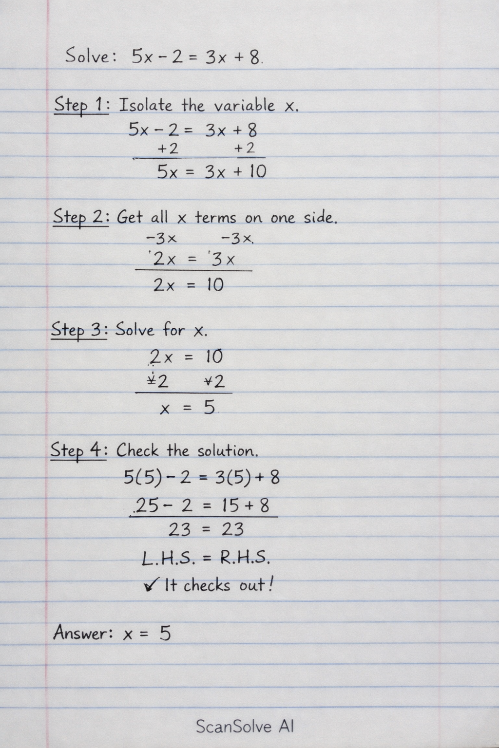 Handwritten step-by-step solution preview