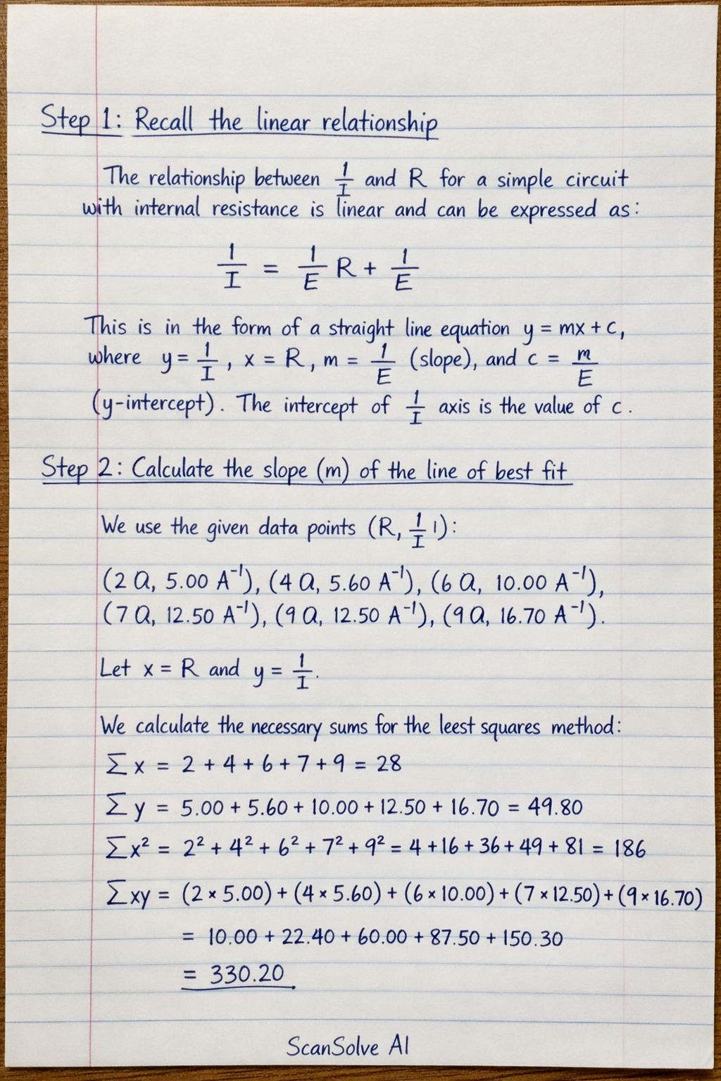 Handwritten step-by-step solution preview