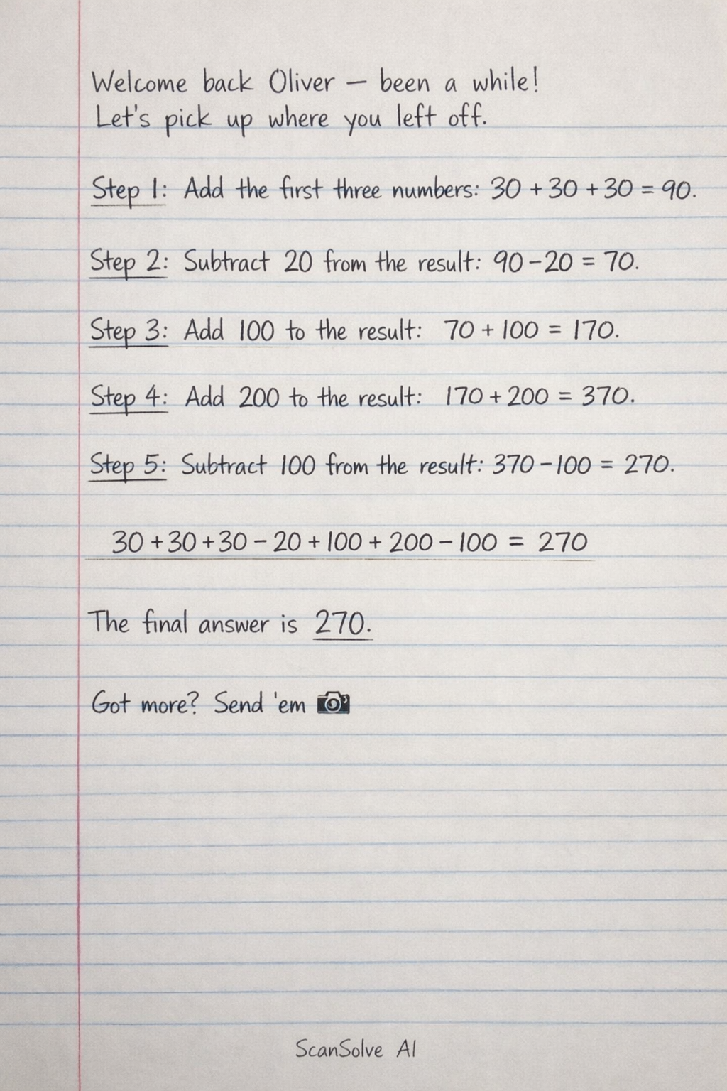 Handwritten step-by-step solution preview