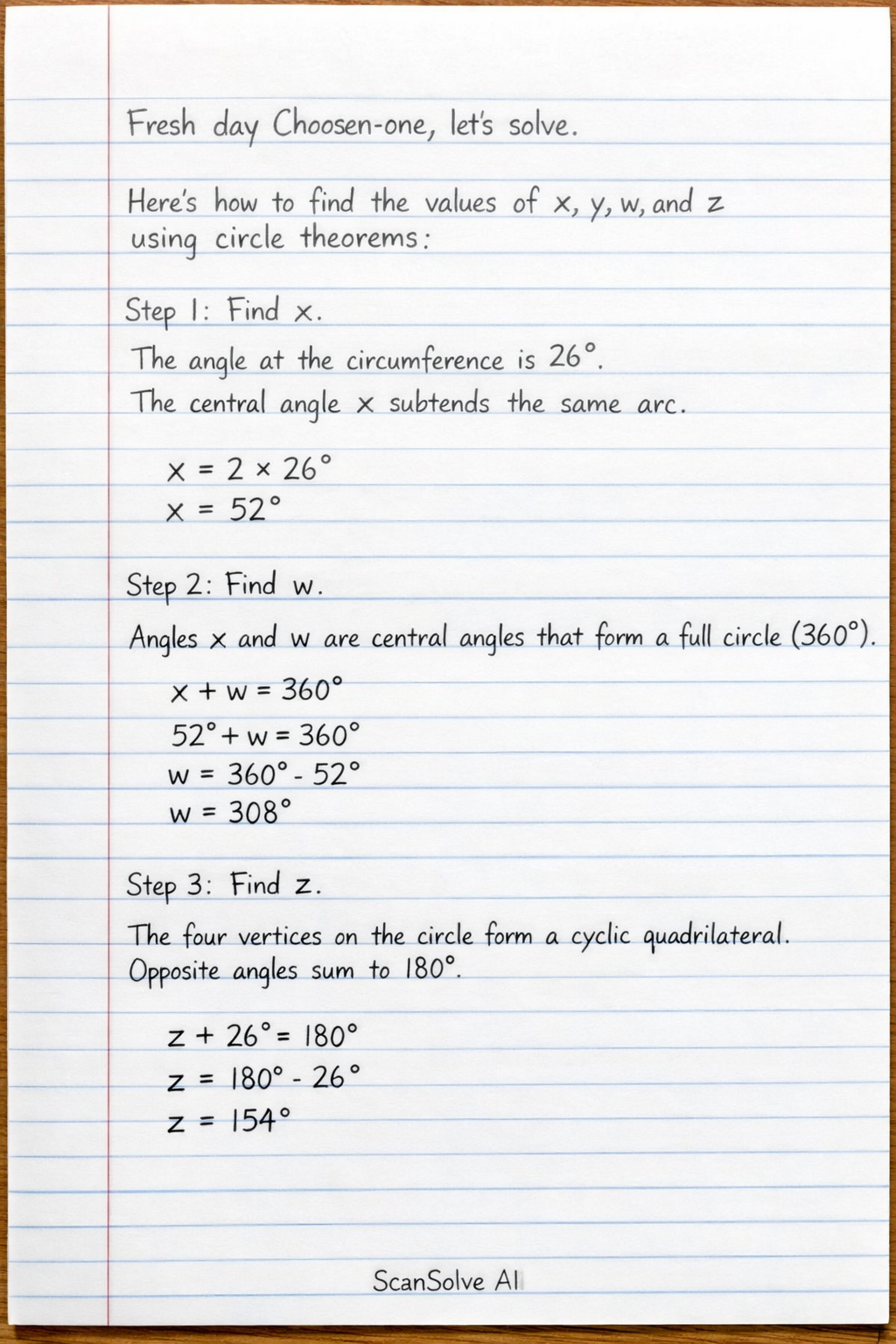 Handwritten step-by-step solution preview