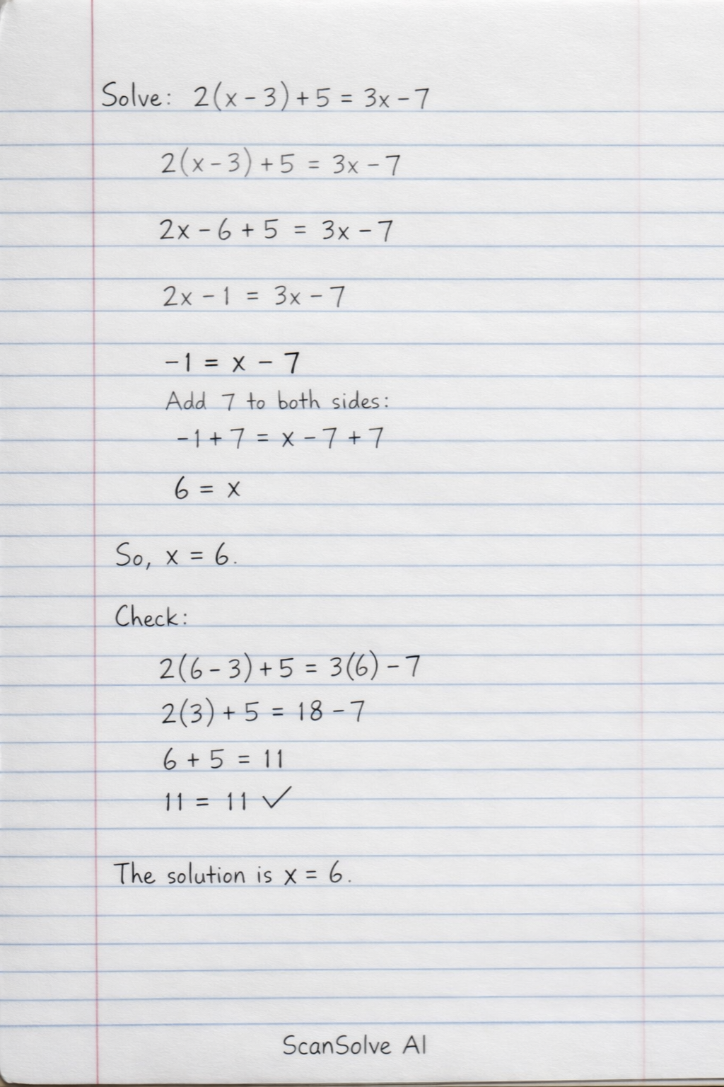 Handwritten step-by-step solution preview
