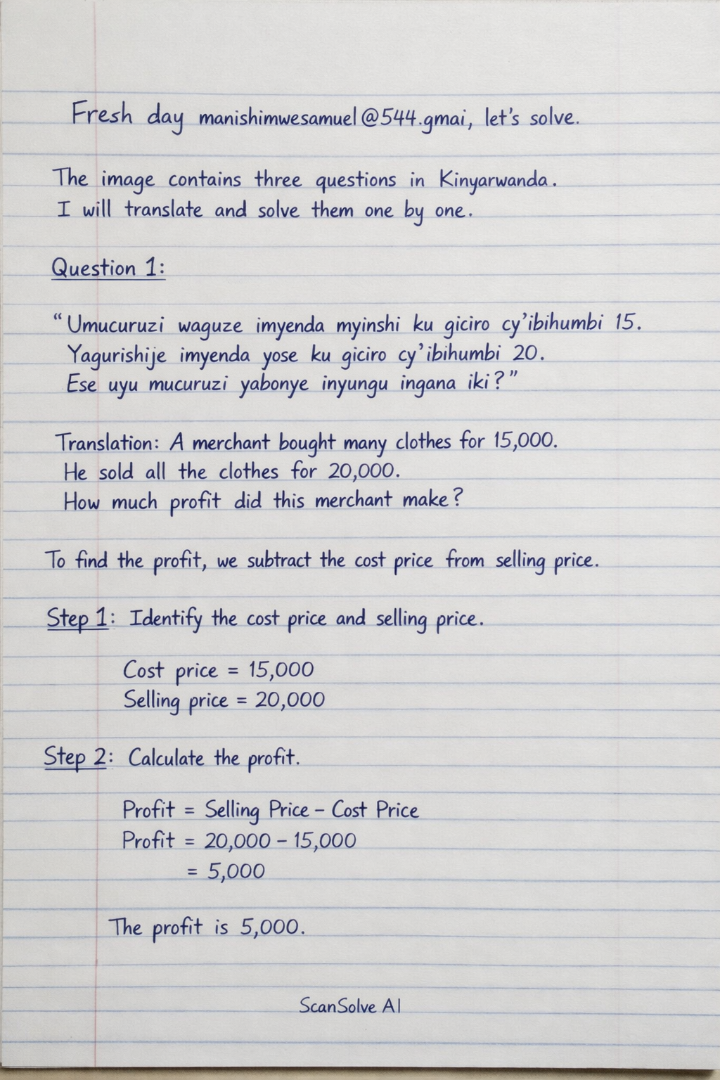 Handwritten step-by-step solution preview