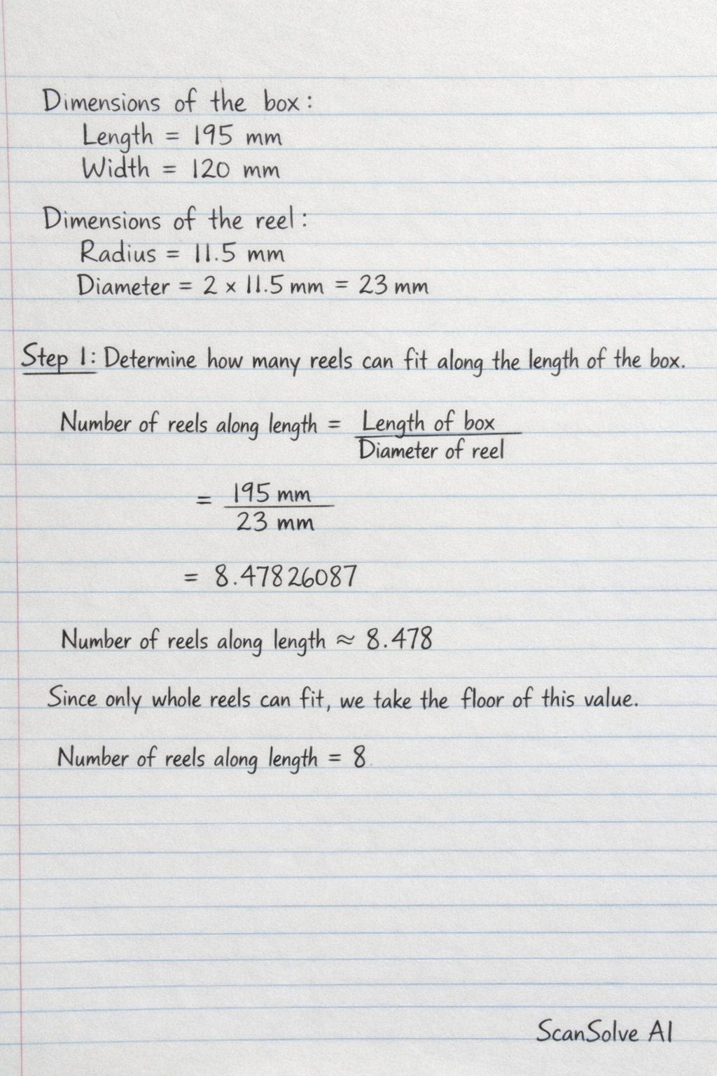 Handwritten step-by-step solution preview