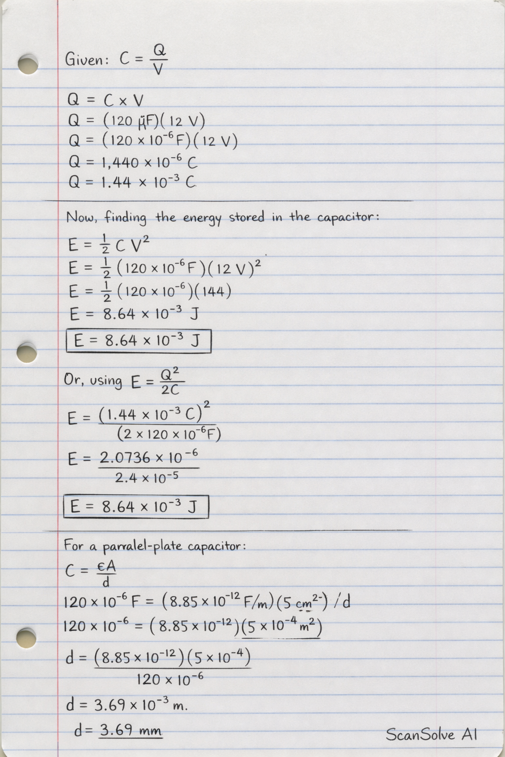 Handwritten step-by-step solution preview