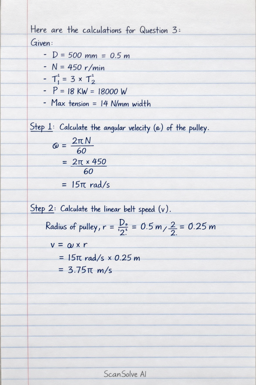 Handwritten step-by-step solution preview