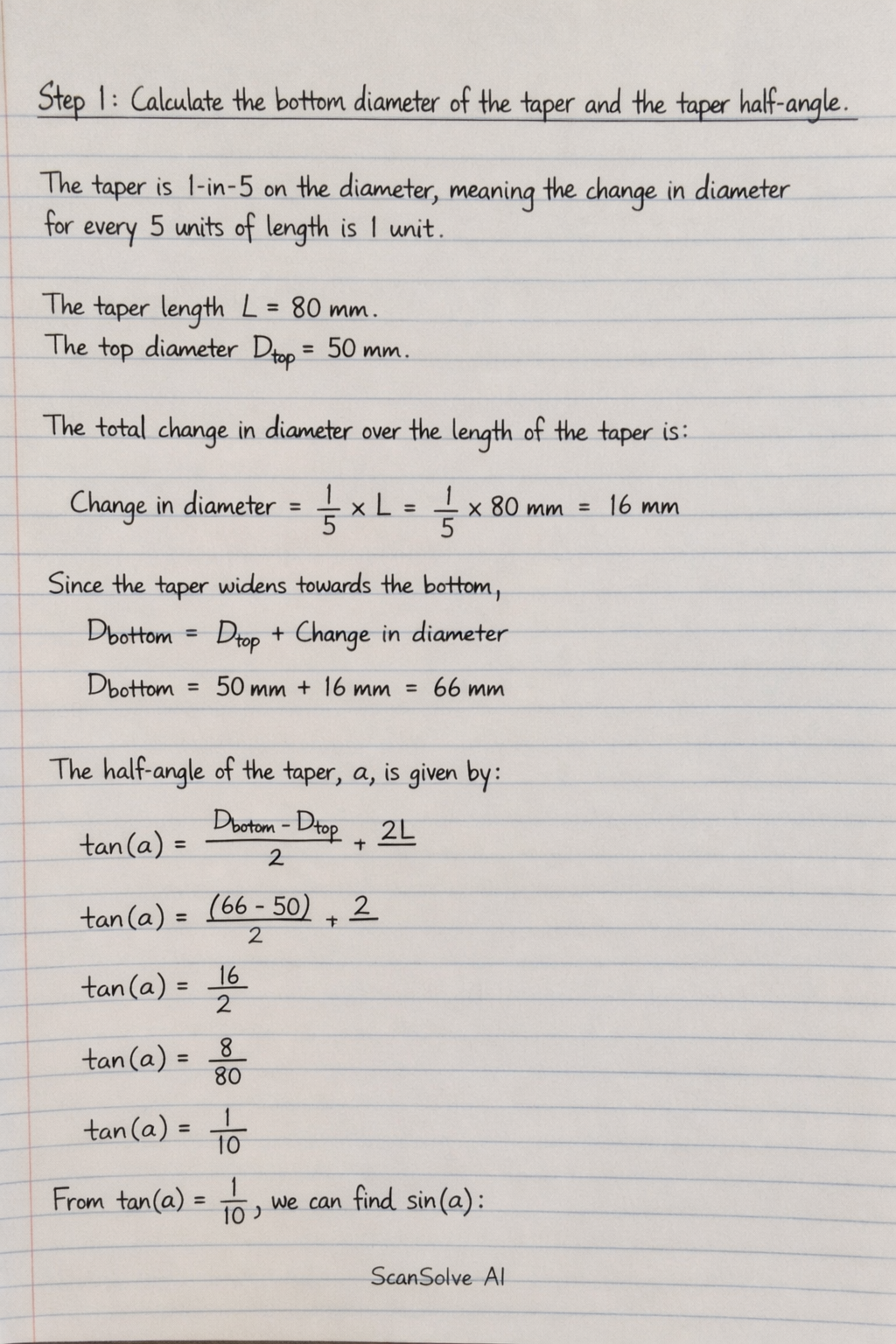 Handwritten step-by-step solution preview
