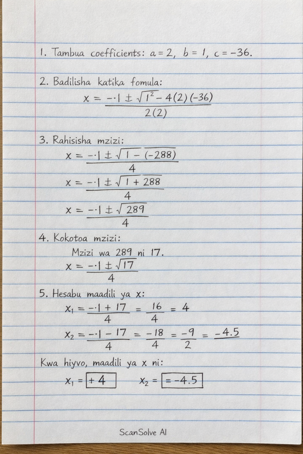 Handwritten step-by-step solution preview
