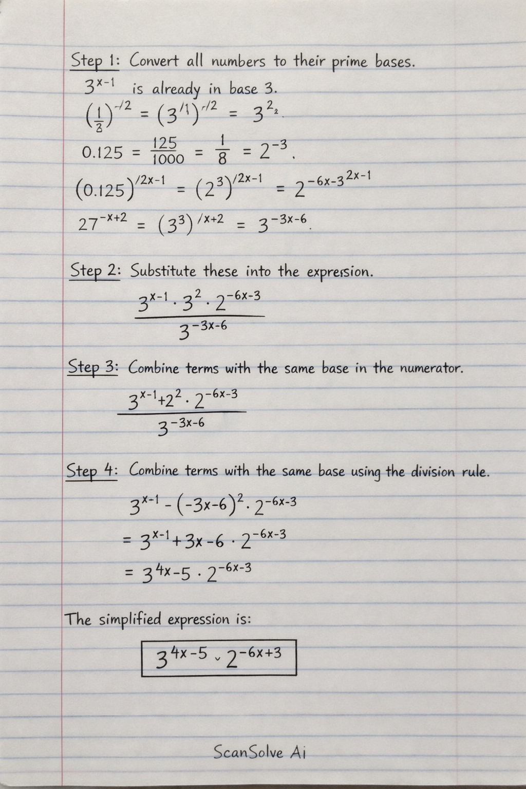 Handwritten step-by-step solution preview