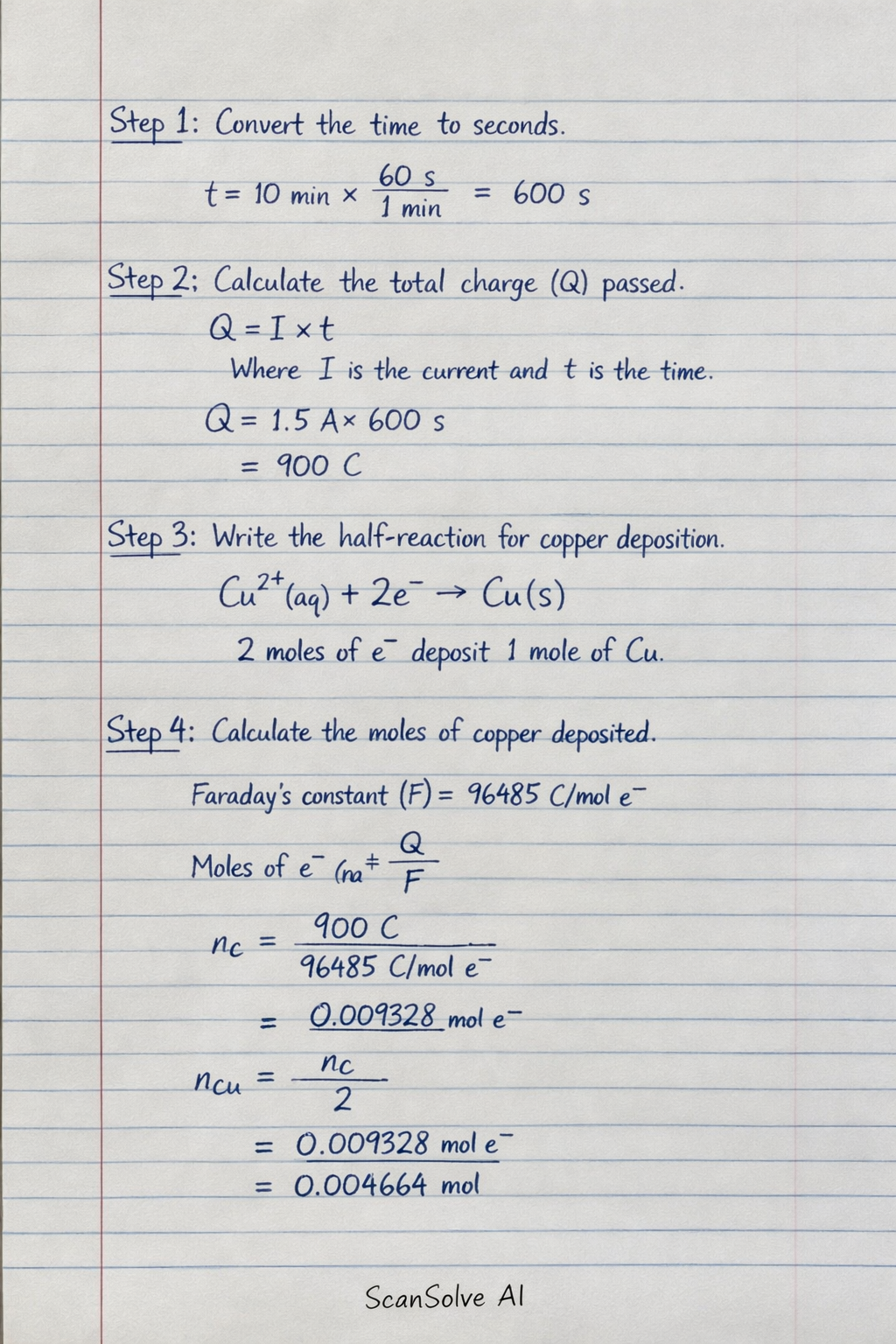 Handwritten step-by-step solution preview