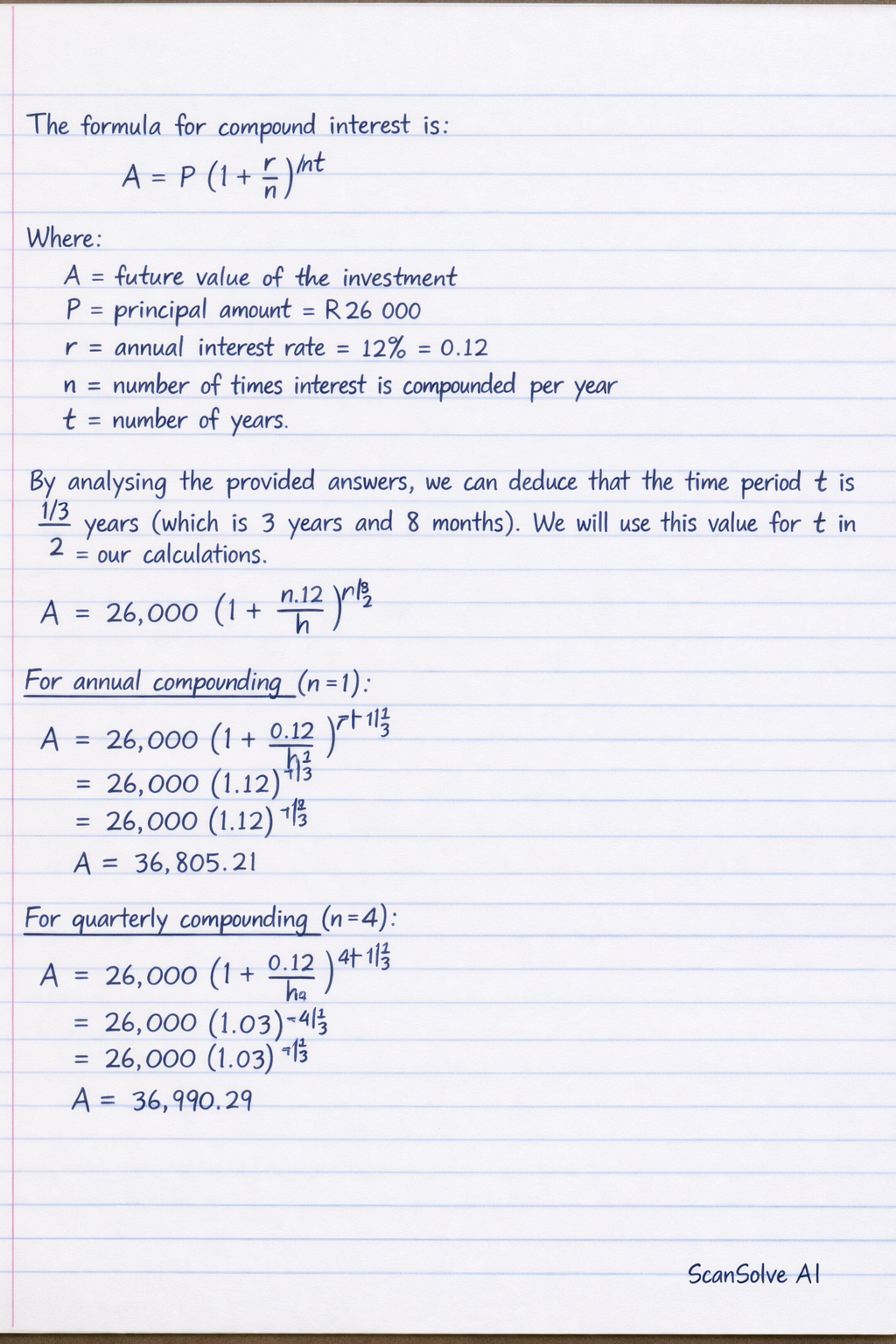 Handwritten step-by-step solution preview