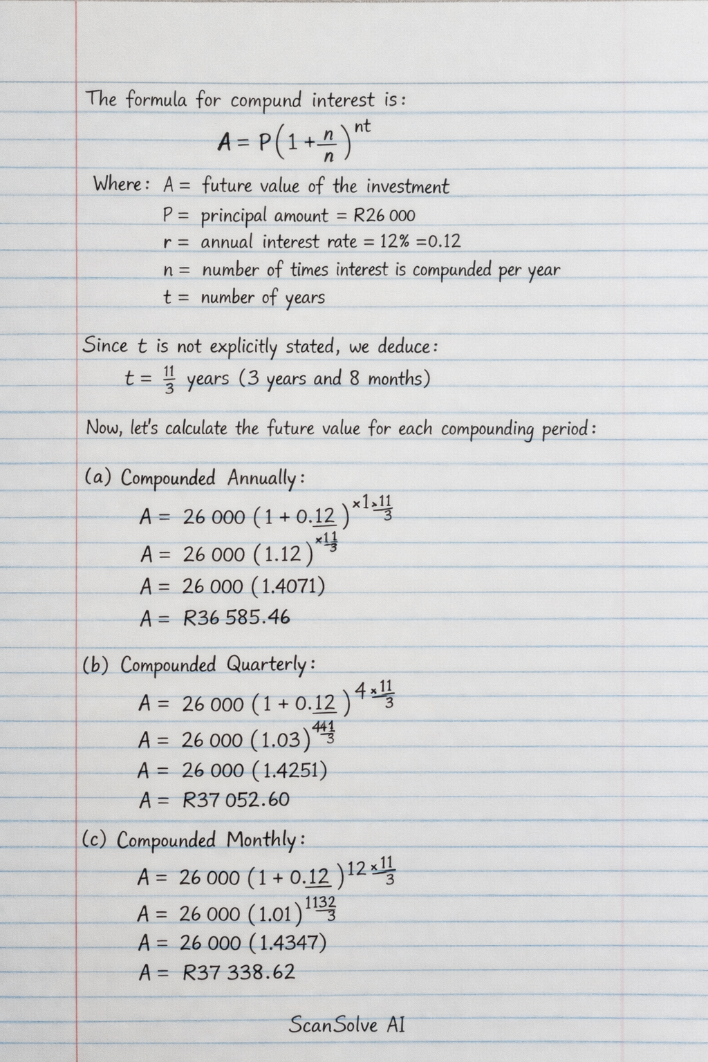 Handwritten step-by-step solution preview