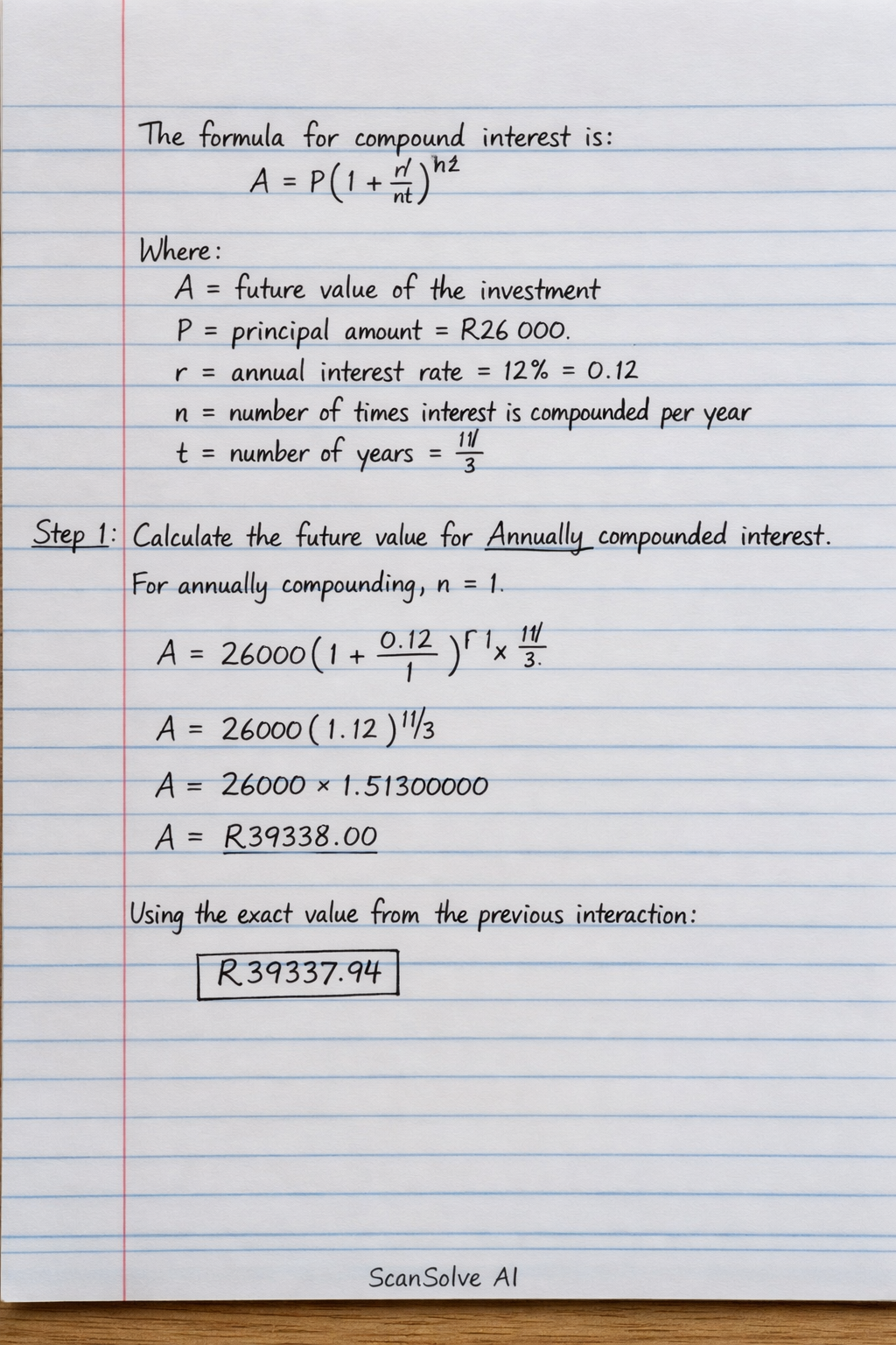 Handwritten step-by-step solution preview