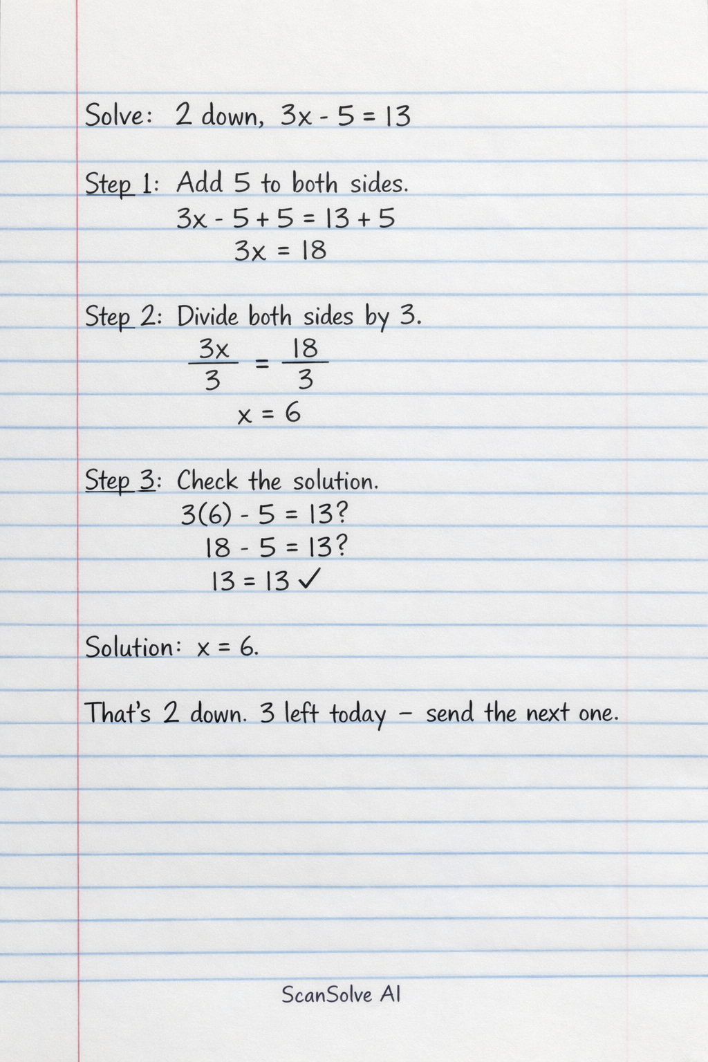Handwritten step-by-step solution preview