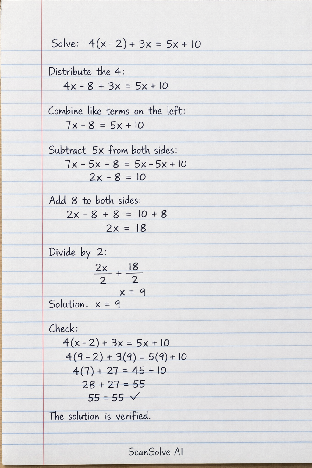Handwritten step-by-step solution preview