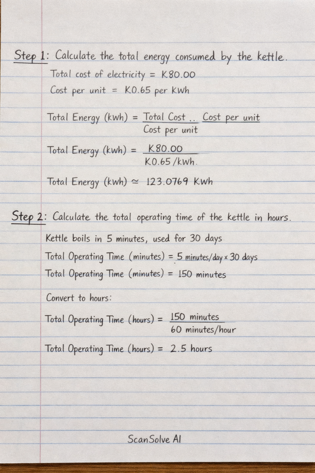 Handwritten step-by-step solution preview