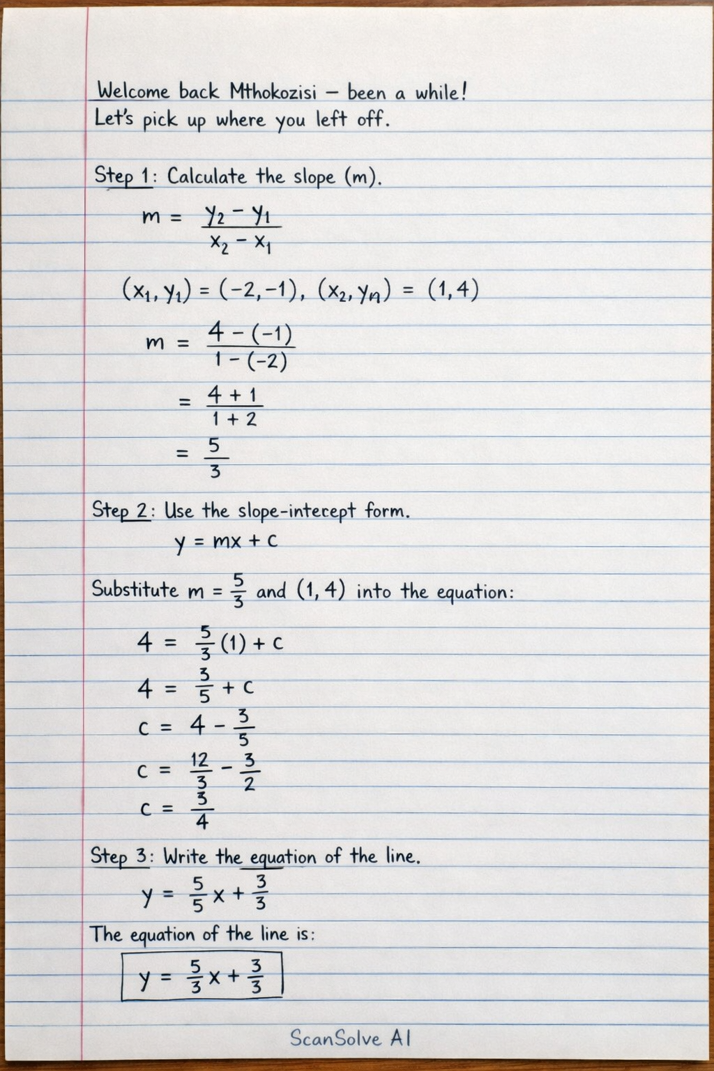 Handwritten step-by-step solution preview