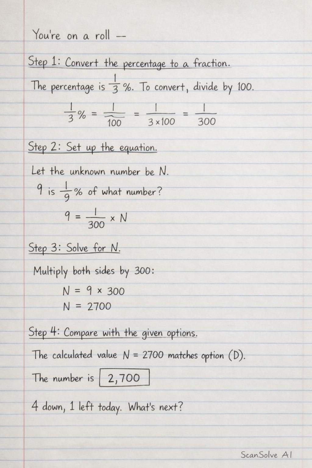 Handwritten step-by-step solution preview