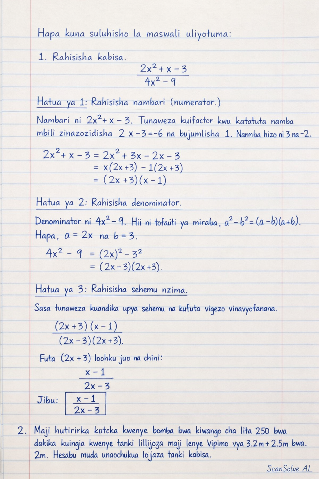 Handwritten step-by-step solution preview
