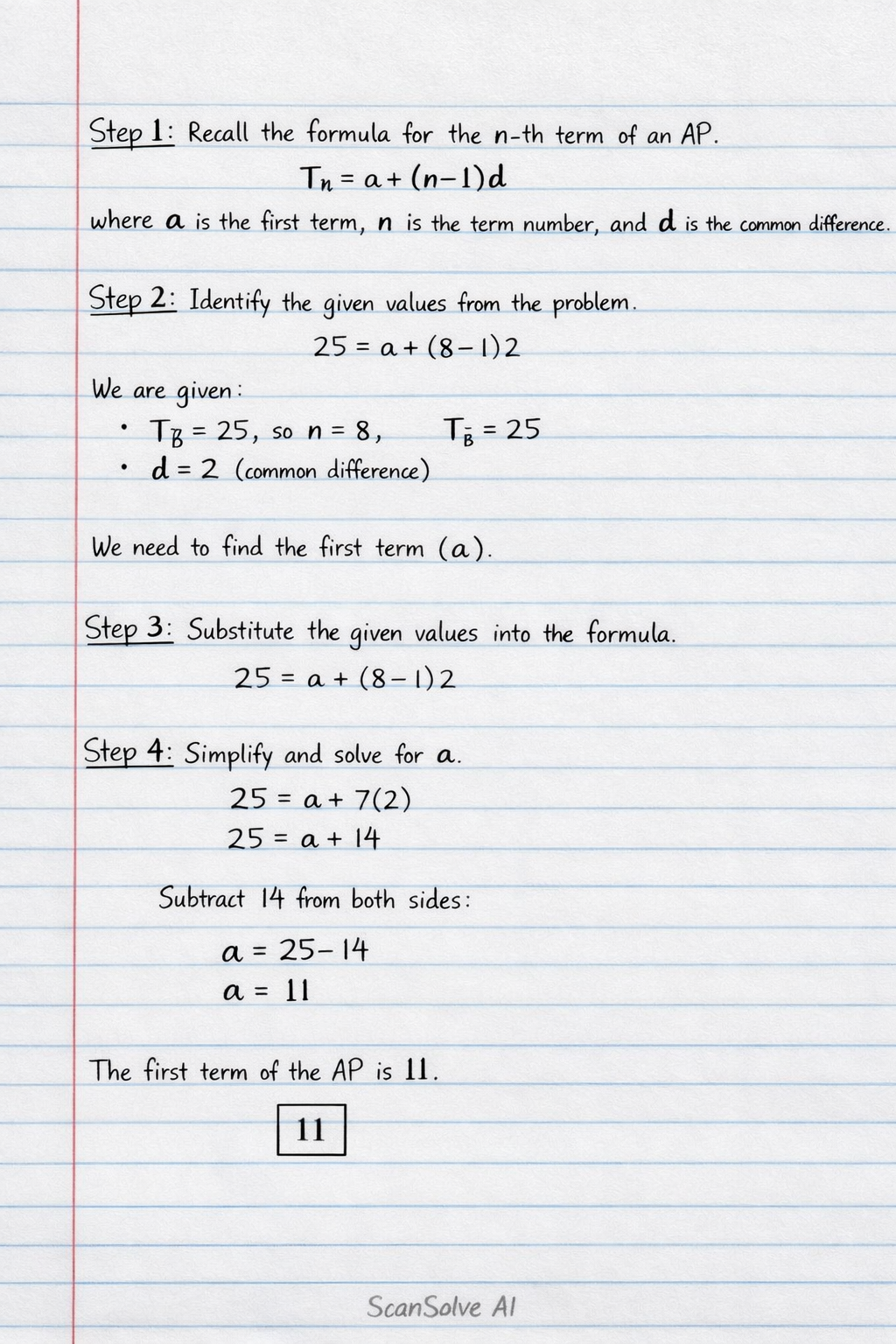 Handwritten step-by-step solution preview