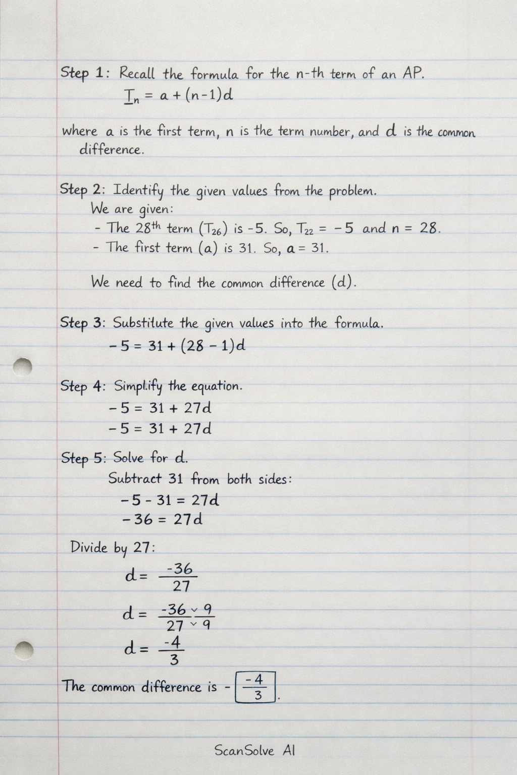 Handwritten step-by-step solution preview