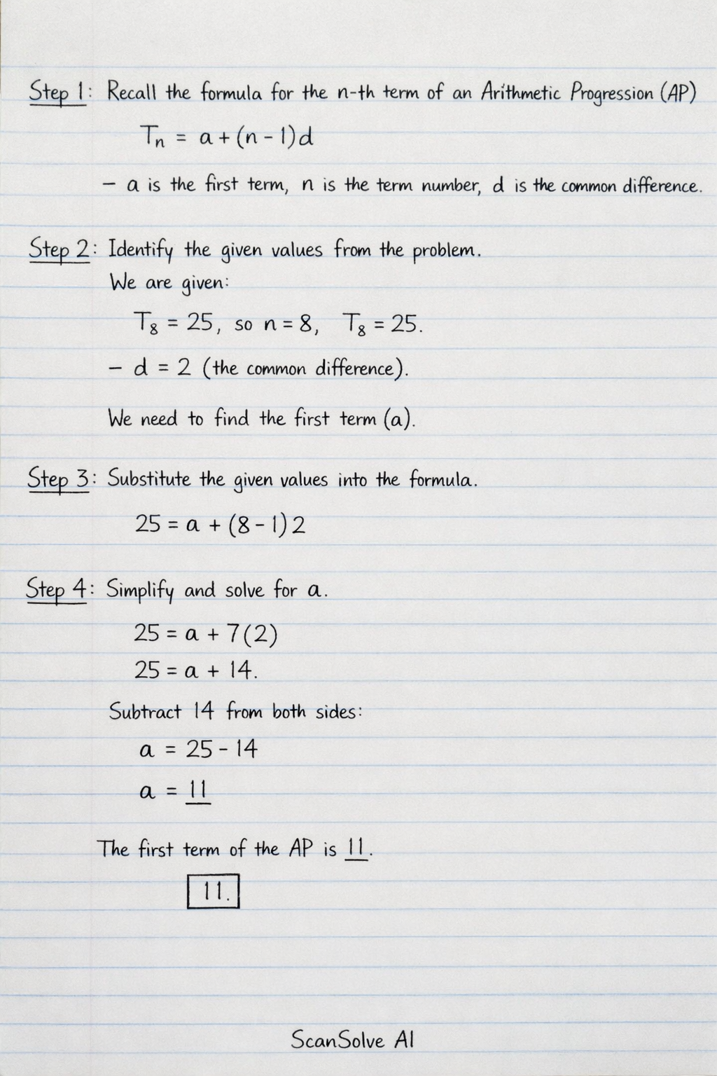 Handwritten step-by-step solution preview