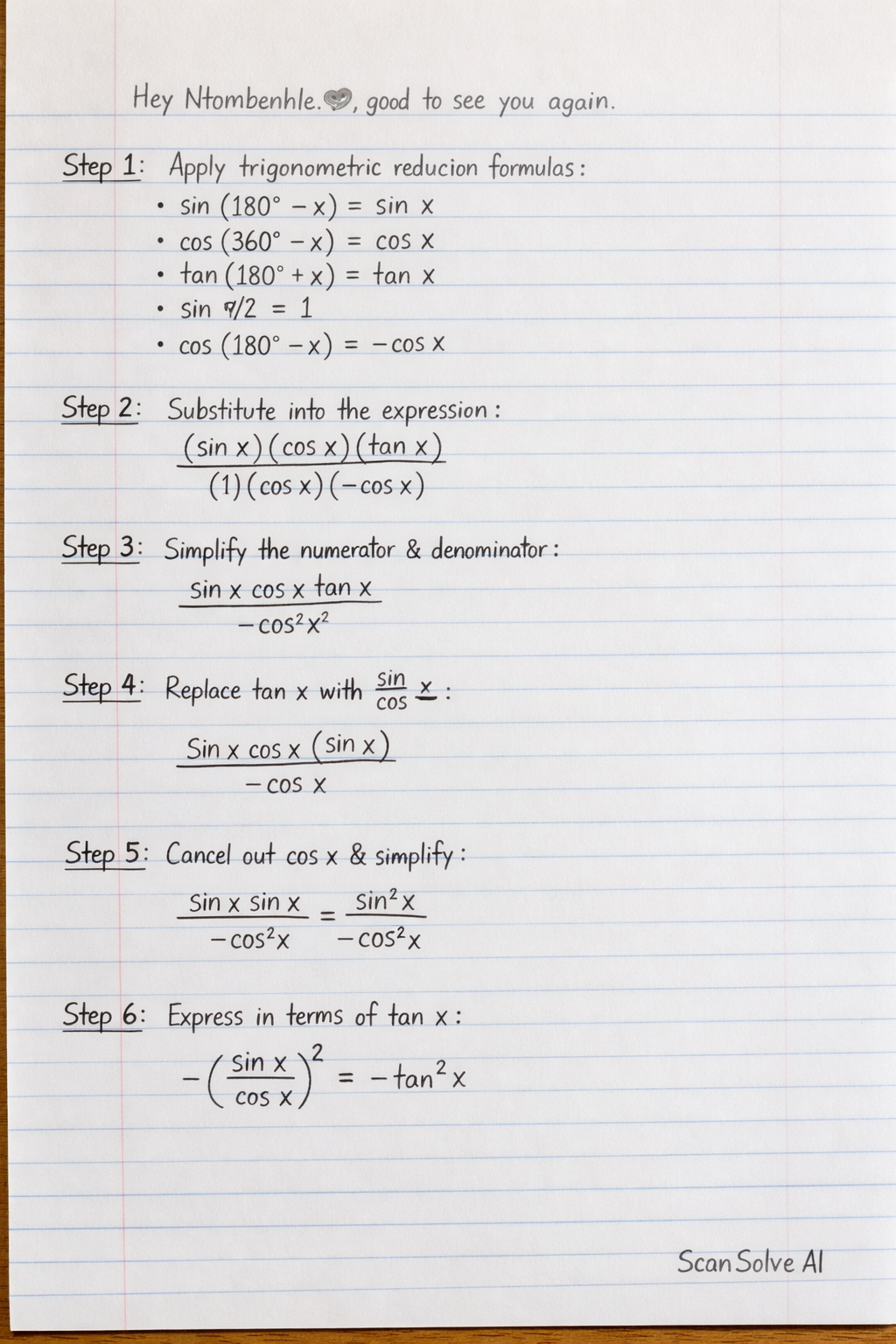 Handwritten step-by-step solution preview