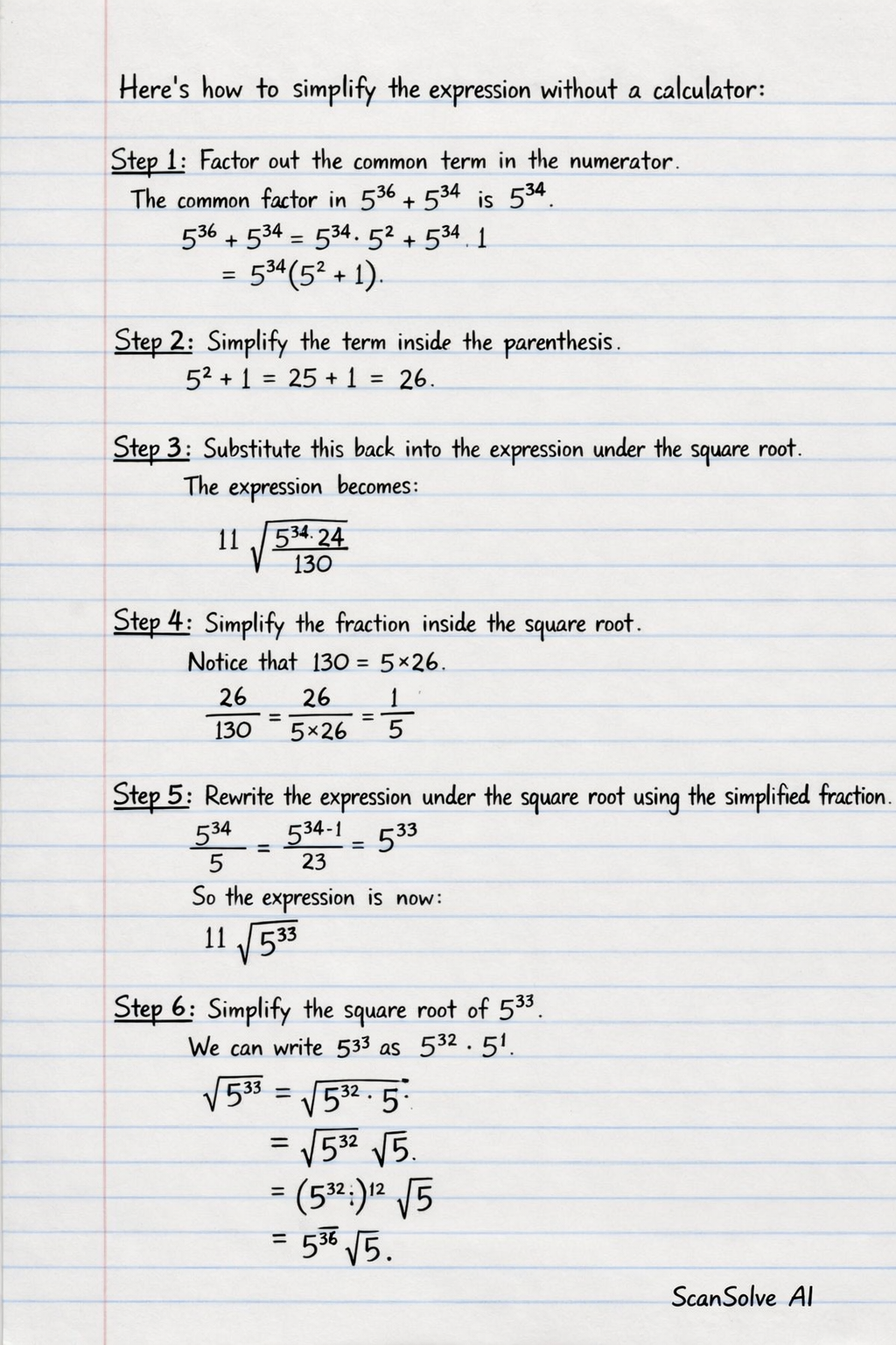 Handwritten step-by-step solution preview