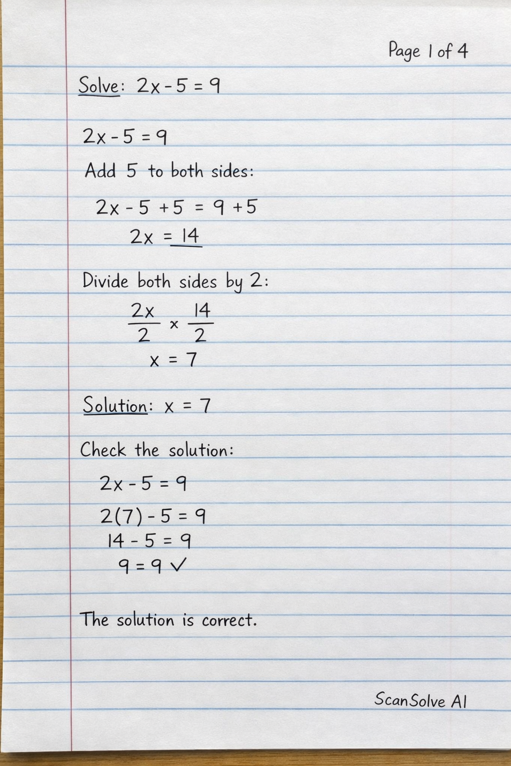 Handwritten step-by-step solution preview
